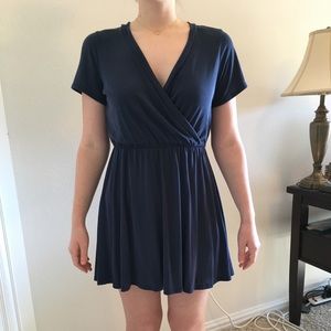 Francesca’s Navy Faux Wrap Dress